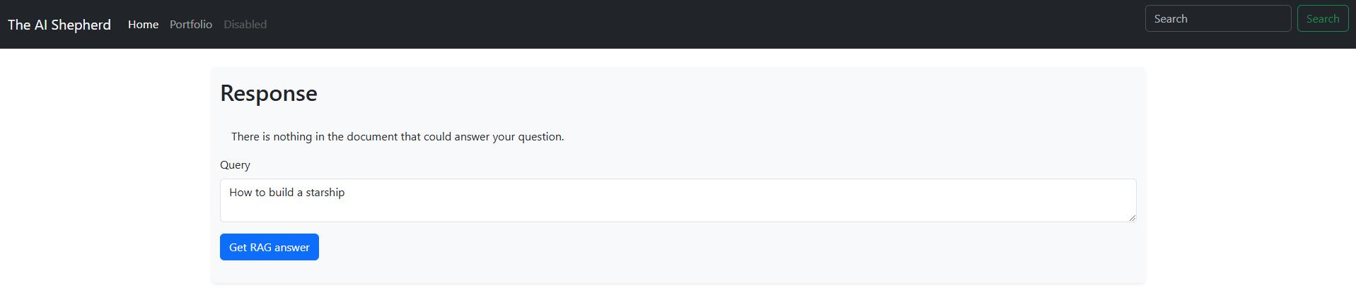 RAG answering with I don't know